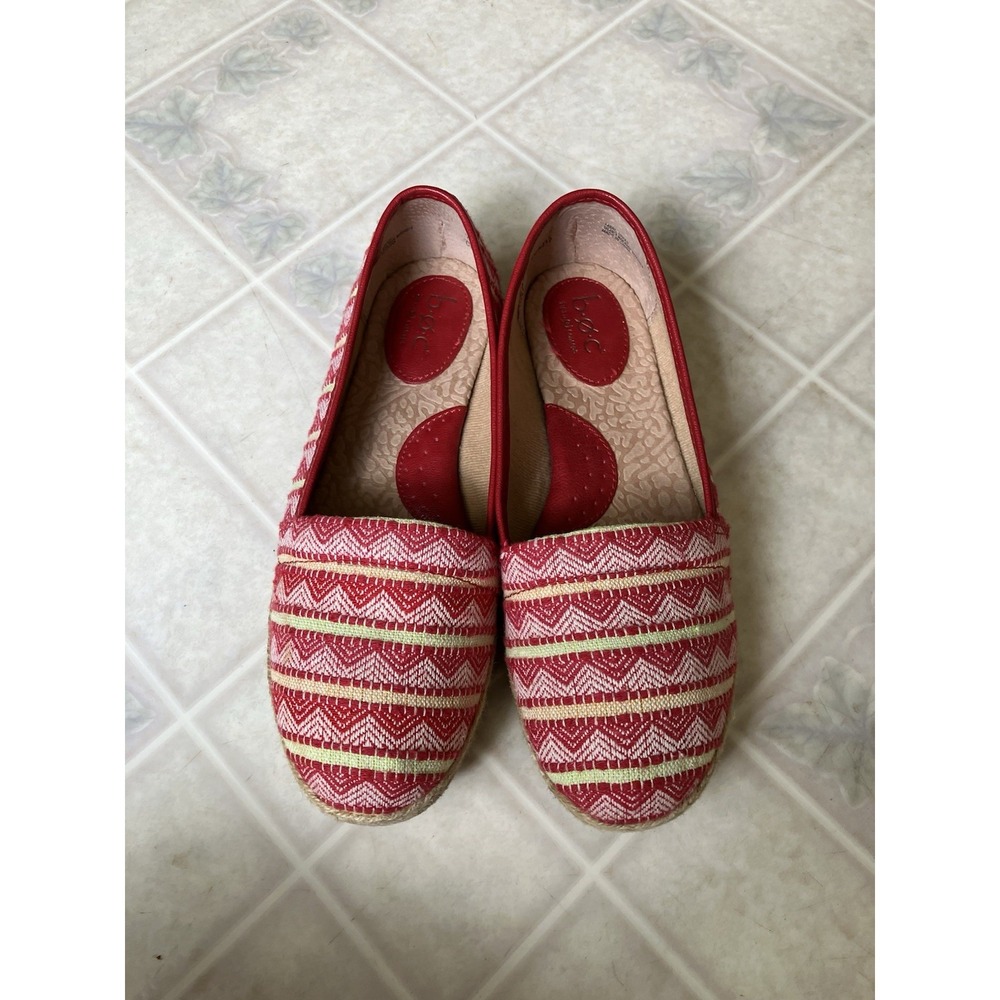 BOC Born Concept Shoes Franki Geometric Red Espadrille Size 7 M Flat Loafers